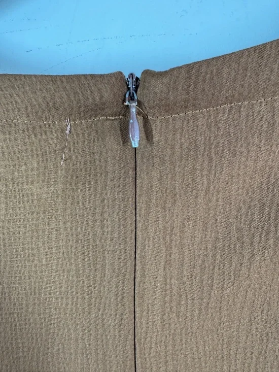 Workhall Brown Sleeveless Relaxed Fit Jumpsuit Tie Waist Wide Leg Minimalist - Picture 13 of 16